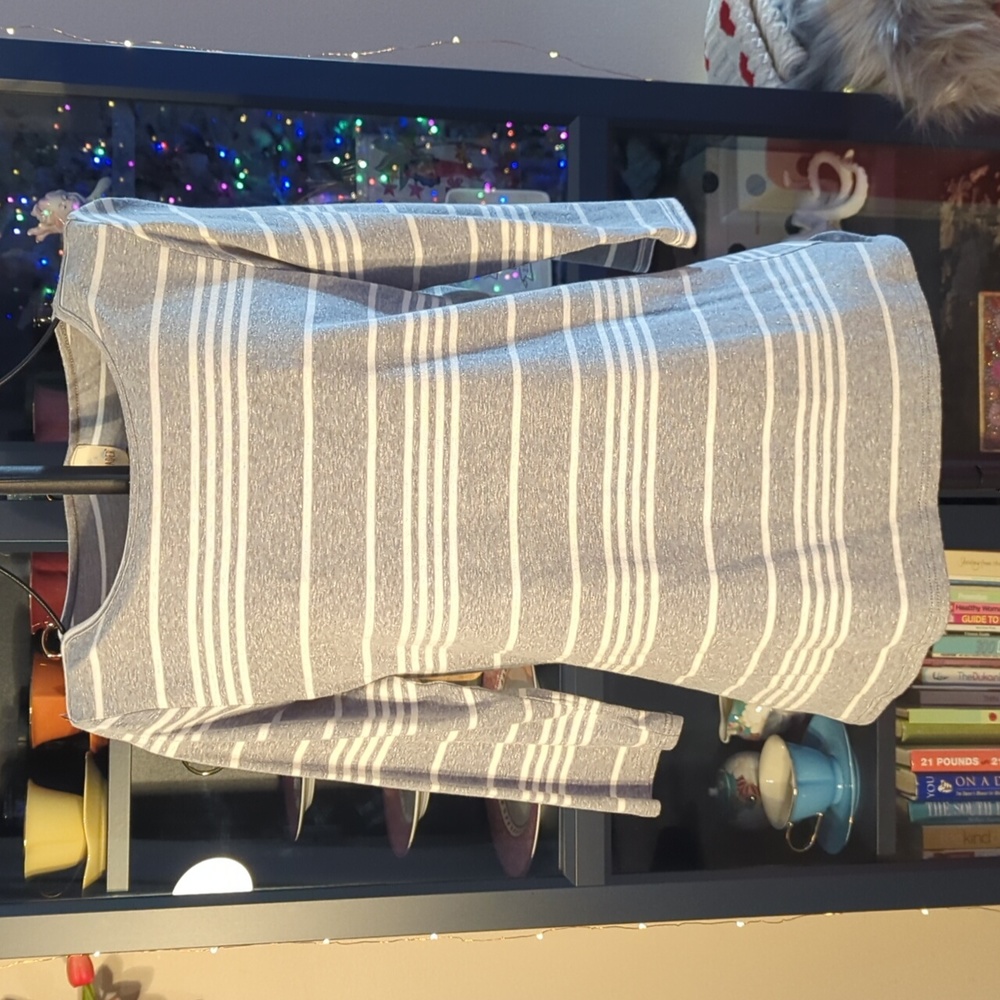 Light gray and white striped shirt